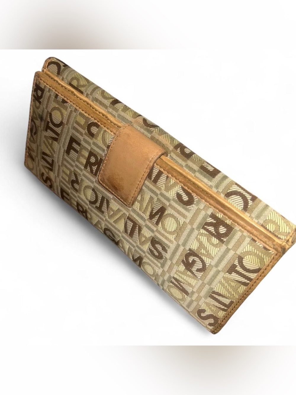 Salvatore Ferragamo Vintage Logo Jacquard Continental Wallet Made in Italy - Picture 5 of 9